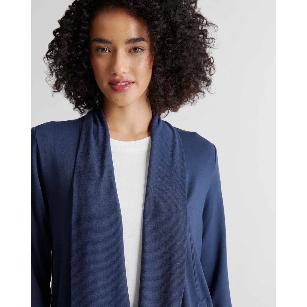 NWT Quince Cardigan Navy Size Large Stretch - Picture 5 of 9